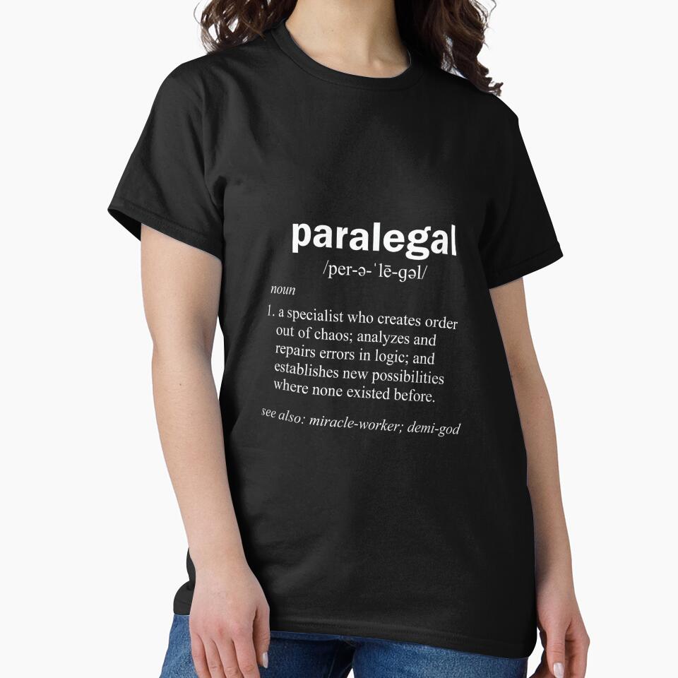 Paralegal Dictionary Entry Funny Legal Assistant Gag Gift T-Shirt - Black - Men's - Small - Short Sleeve - Classic Fit - Cotton & Polyester - Unique Humorous Definition by jspqf2952