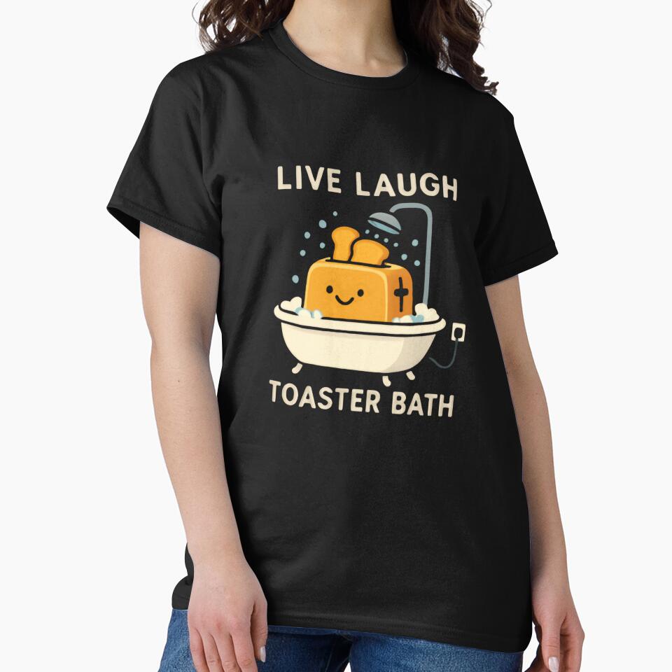 Live Laugh Toaster Bath Dark Humor Internet Meme by RetroMini2026 Unisex , , , Long Sleeve Tee