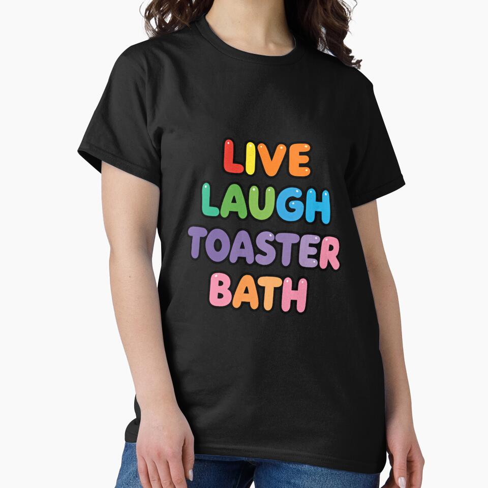 Live Laugh Toaster Bath Dark Humor Meme Sarcastic Quote by RetroMini2026 Unisex , , , Long Sleeve Tee