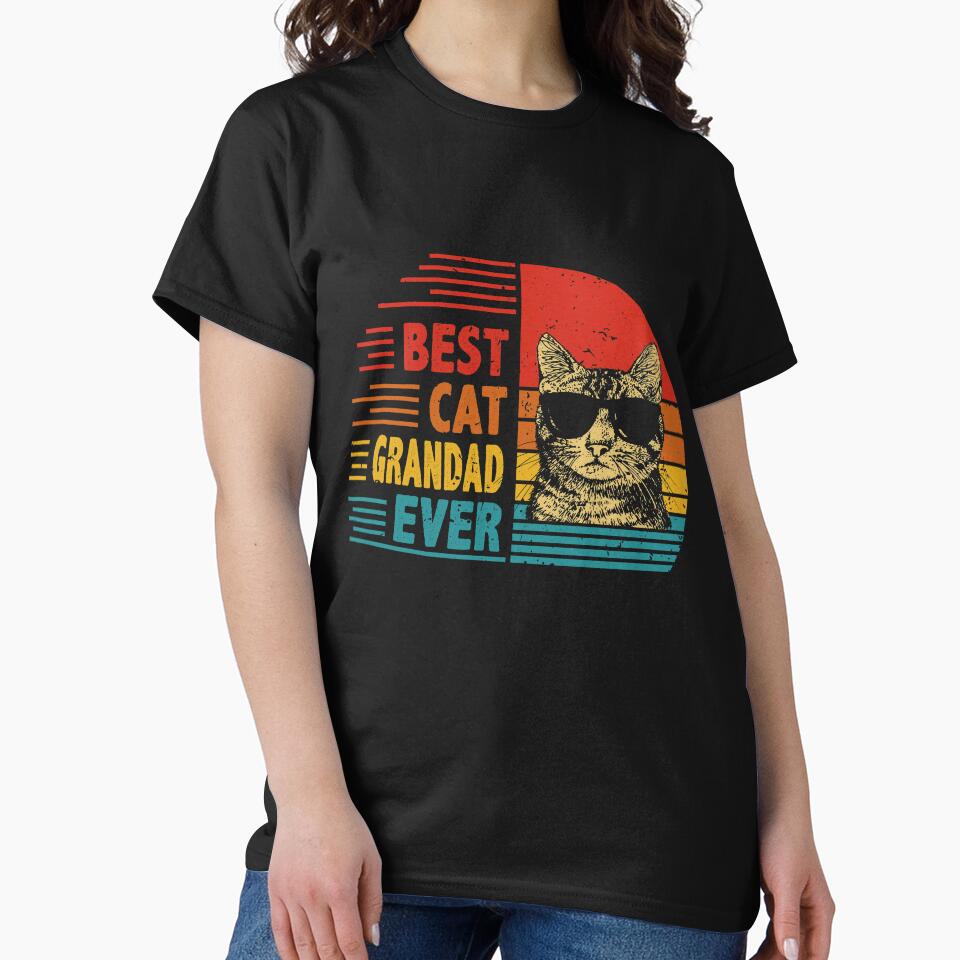 Vintage Retro Best Cat Grandad Ever Funny Cat Lover Father's Day Gift by EdwinaEmmanoiCo