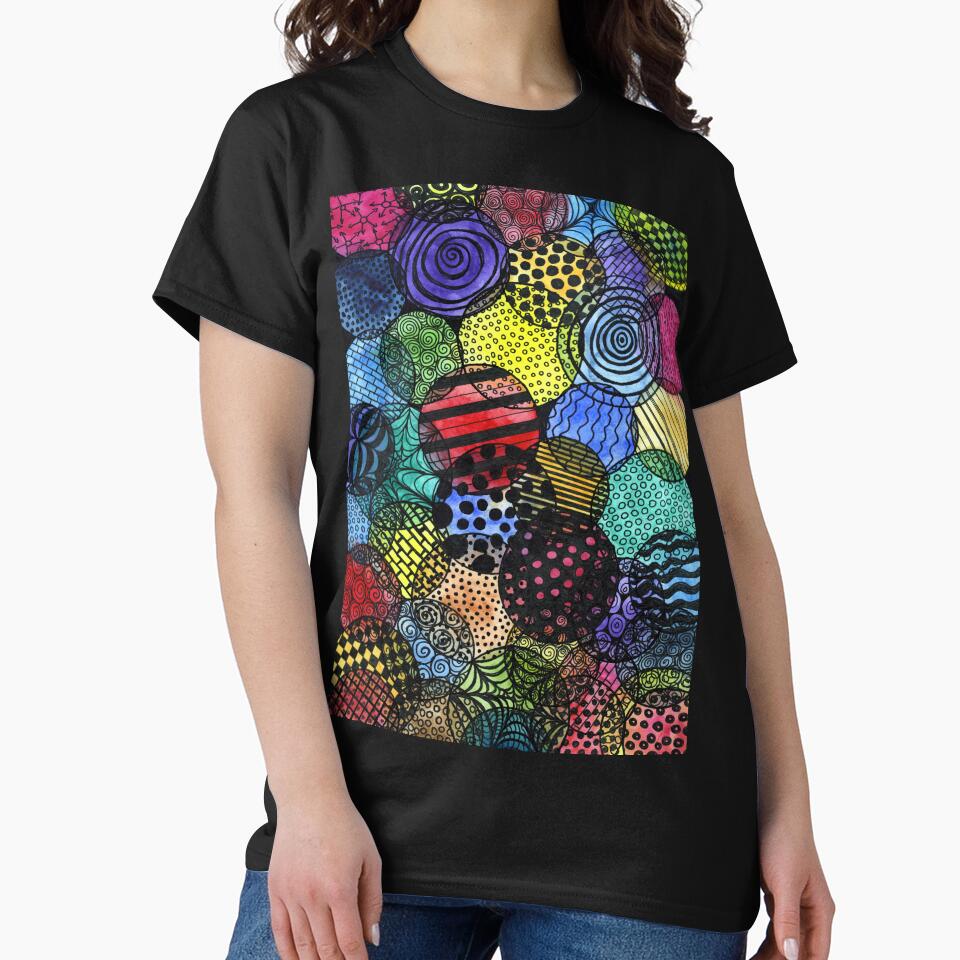 Abstract Patterned Circles in Bright Tones and Black by LymphomaLass