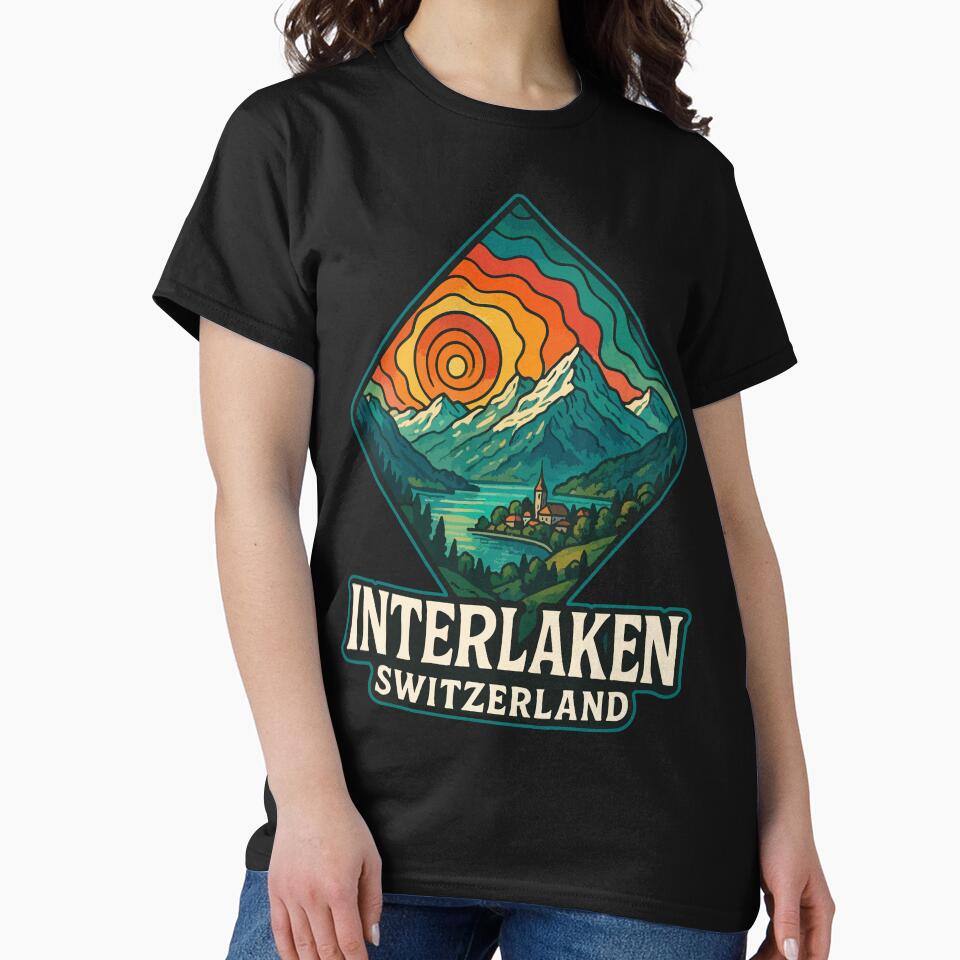 Interlaken Switzerland Trippy Travel by TomFrontierArt