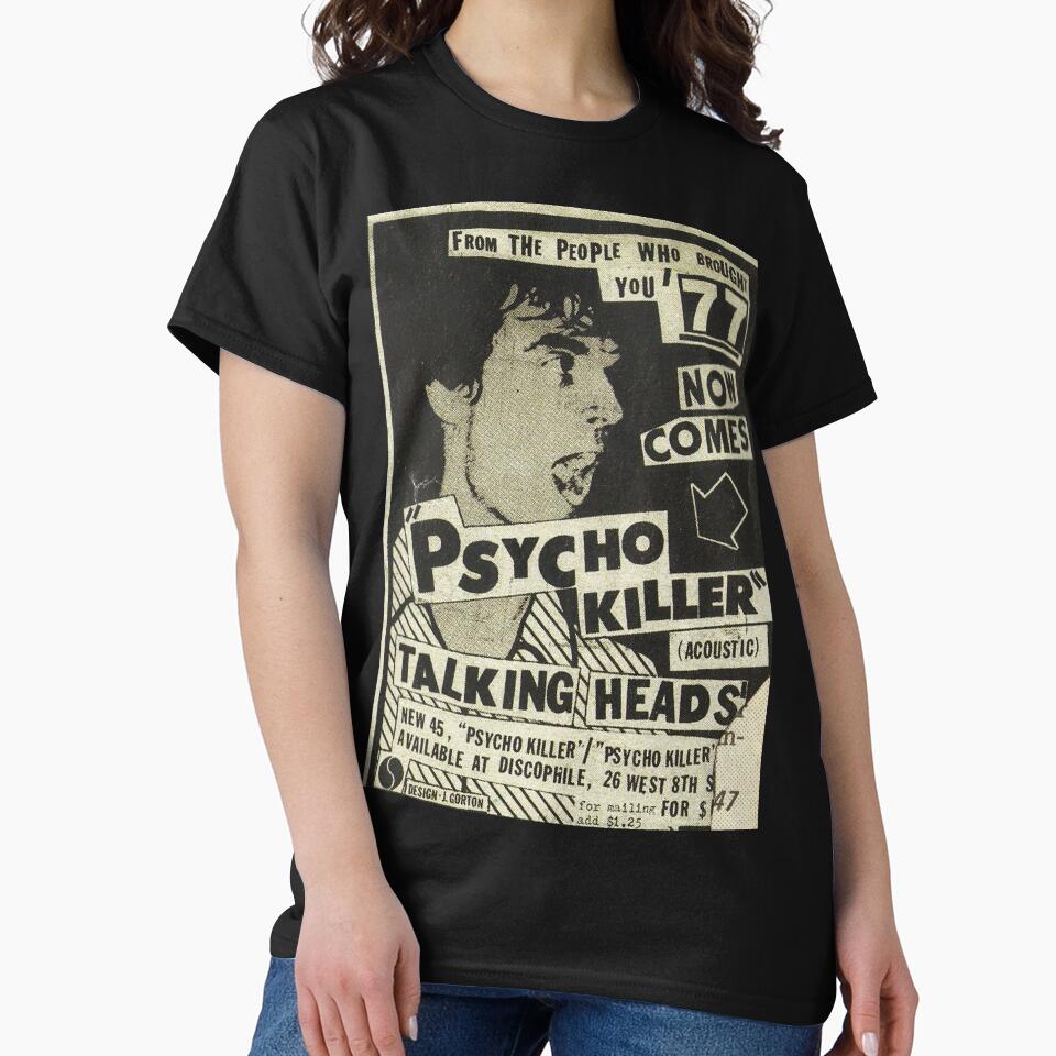 Psycho Killer - Talking Heads post-punk concert poster 1977 by janetganes0118 Unisex , , , Long Sleeve Tee