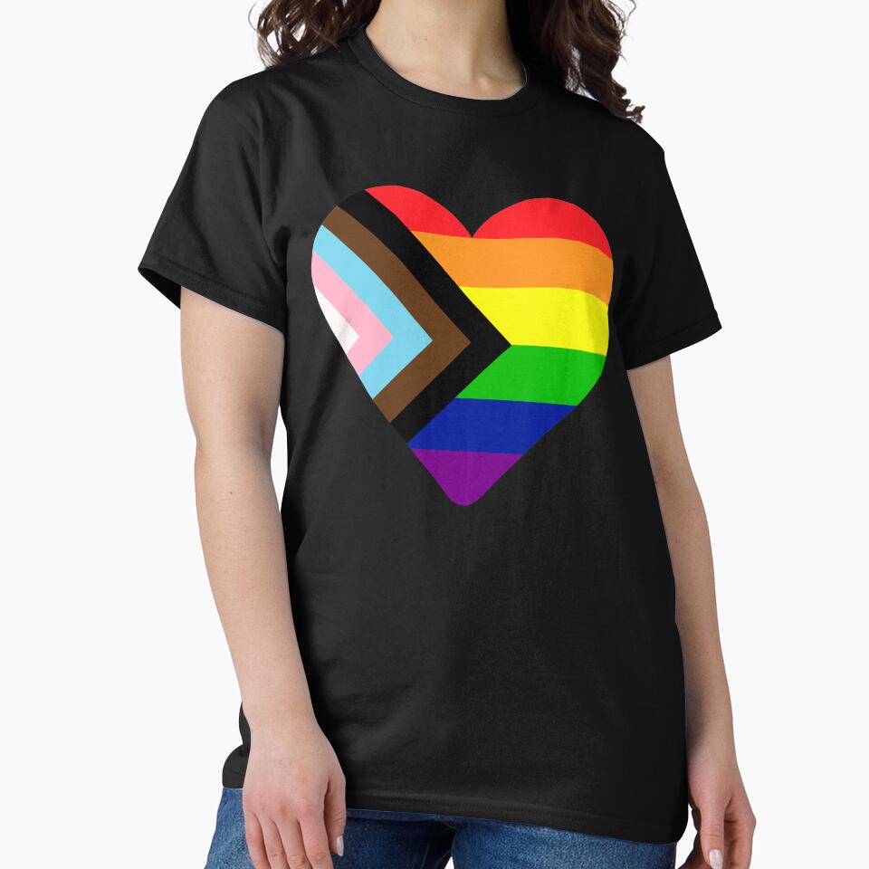 Progress Pride Flag Heart by NYXFN Unisex , , , Long Sleeve Tee