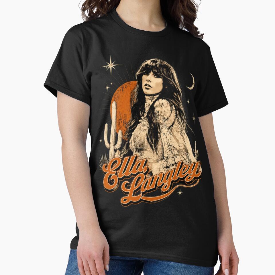 Desert Country Singer Retro Western Portrait Classic by bluither Unisex , , , Long Sleeve Tee