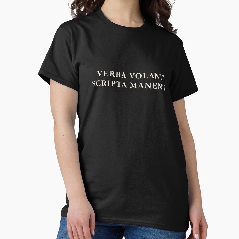 Verba Volant Scripta Manent Latin Literary Dark Academia Design by semenol