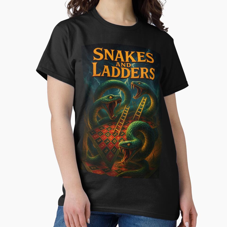 Classic Snakes and Ladders Board Game Design by Retr0Tshirts Unisex , , , Long Sleeve Tee