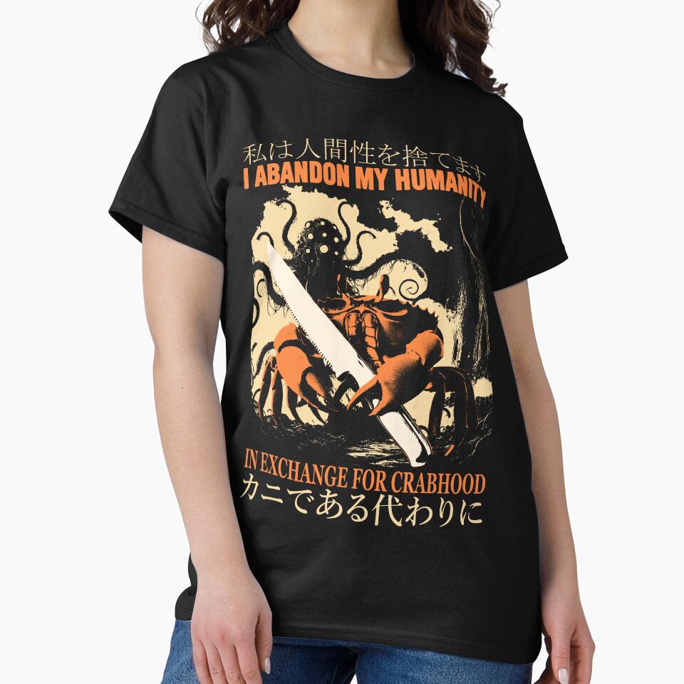 I Abandon My Humanity Crab by VintageMedatsu Unisex , , , Long Sleeve Tee