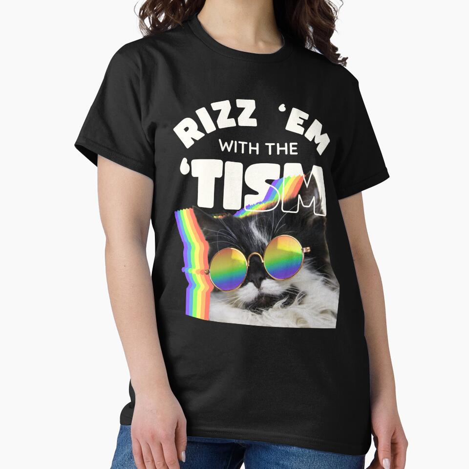 Rizz 'Em With The 'Tism Cat by Unhinged Hellions Unisex , , , Long Sleeve Tee