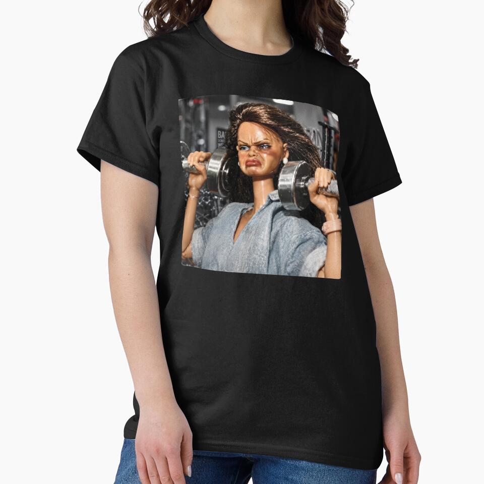 Funny Disgusting Gym Girl Vintage Workout Meme Humor Fitness by RamblingerArt Unisex , , , Long Sleeve Tee
