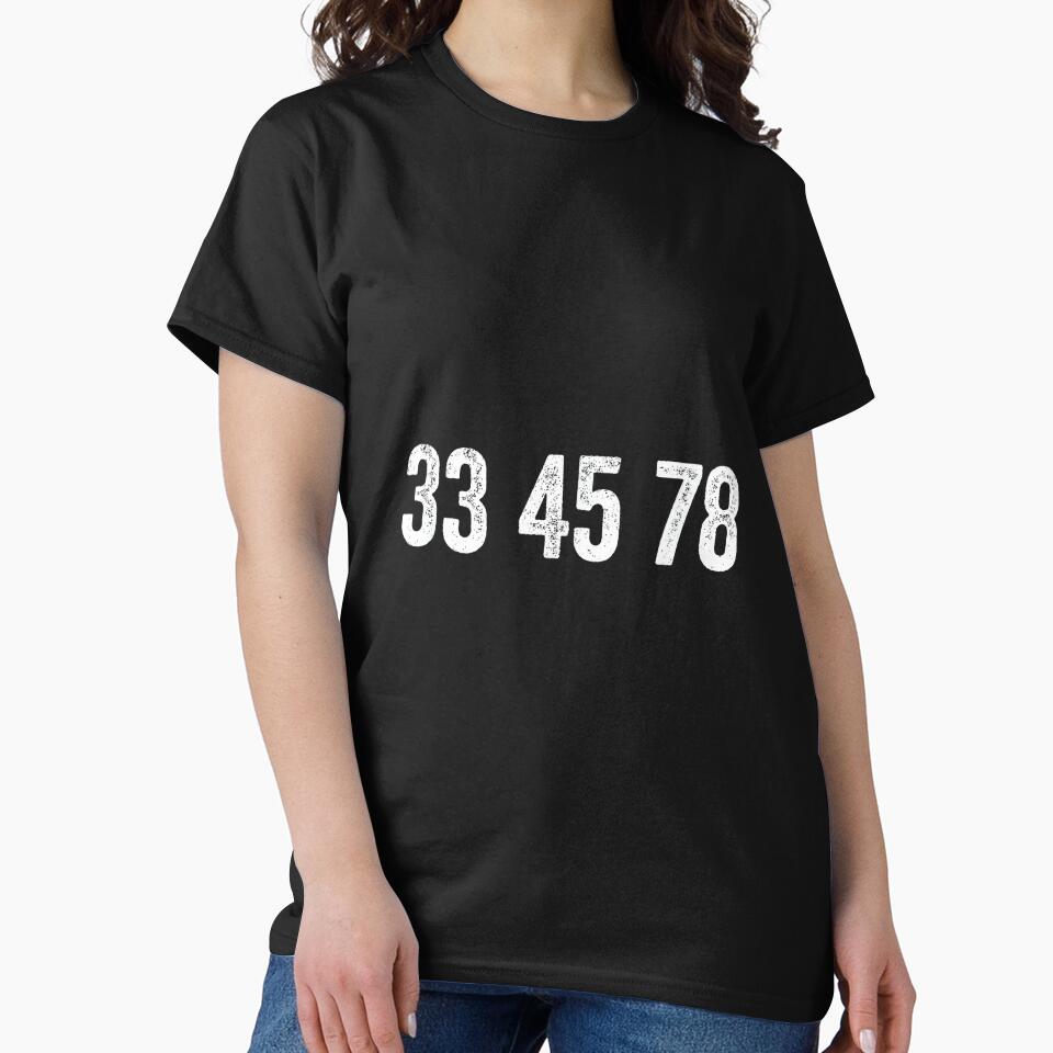 Vinyl Records and Vinyl Collector Gifts Co. 33 45 78 RPM Vinyl Lover Unisex-Adults, Unisex-Kids Black Small Solid Crew Neck Short Sleeve by AlanYYoder