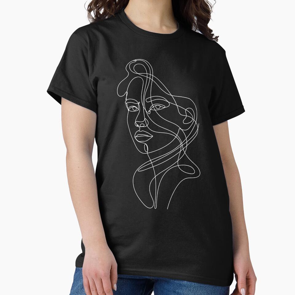Just A White Line - Woman Face - Statuesque Woman by altandesign