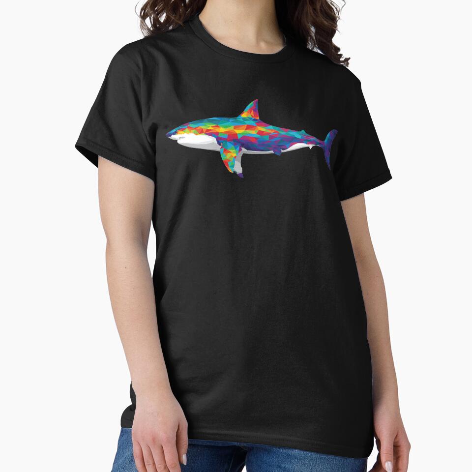 Geometric Rainbow Shark by polliadesign