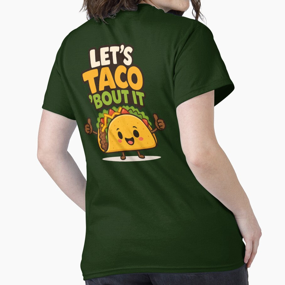 Let's Taco 'Bout It | Cute Kawaii Taco Pun Cartoon Design by Savage Dreams Unisex , , , Long Sleeve Tee