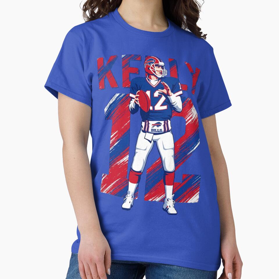 Jim Kelly #12 - Buffalo Football Legend - Retro Sports Art by Thogan0416 Unisex , , , Long Sleeve Tee