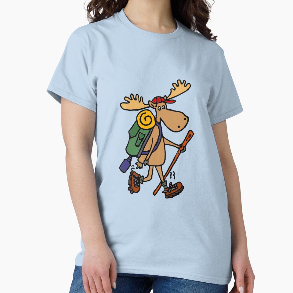 Funny Cool Moose Hiker by Nature's Fancy