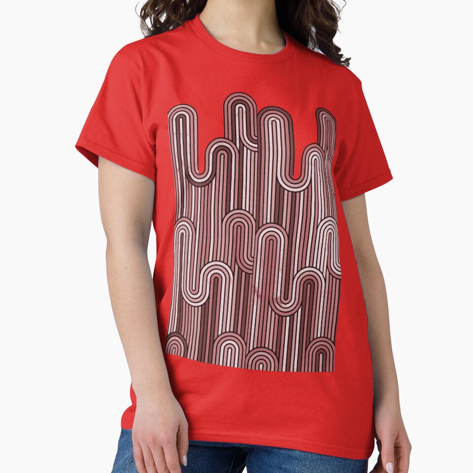 Retro Wavy Stripes - Wine Terracotta by SilverPegasus