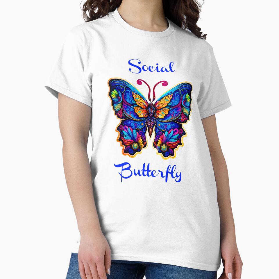 Colorful extrovert Social Butterfly by Atteestude Unisex , , , Long Sleeve Tee