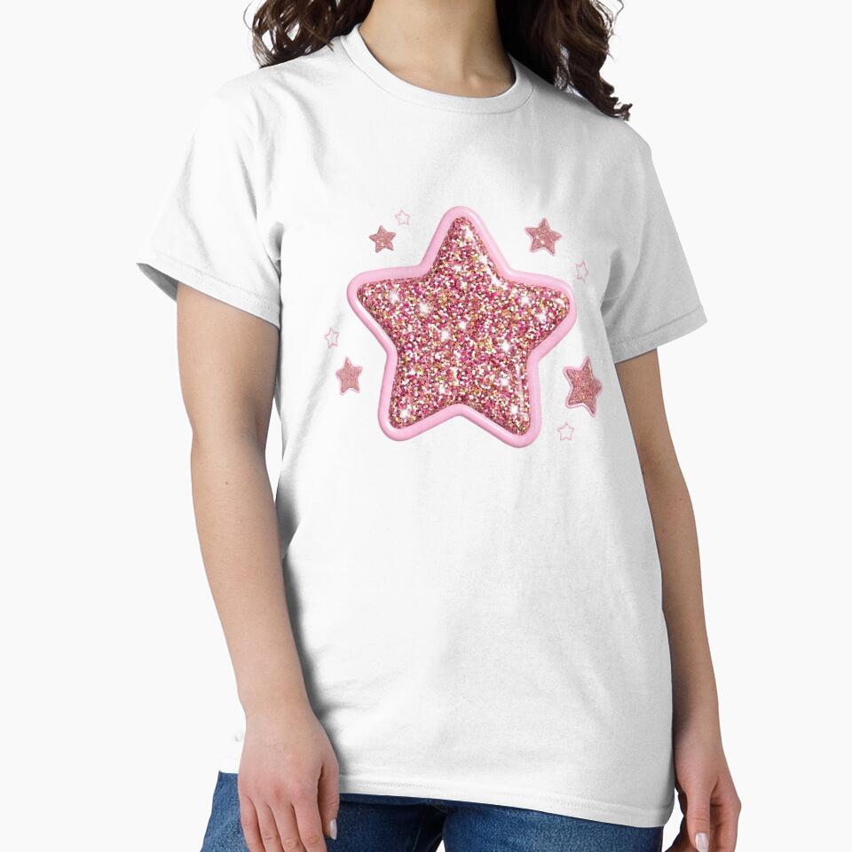 Glitter Star Sticker — Y2K Bubblegum Sparkle 2000s Puffy Sticker Art by Velustro Shop