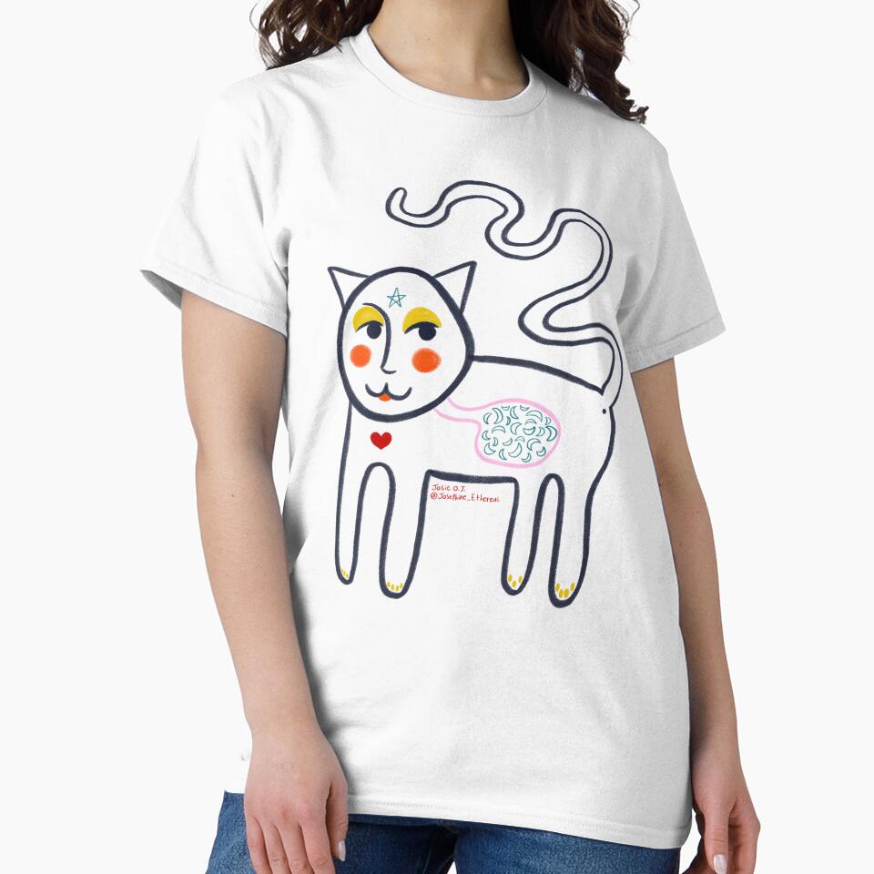 Stomach full of moons cat by Josephine Ethereal