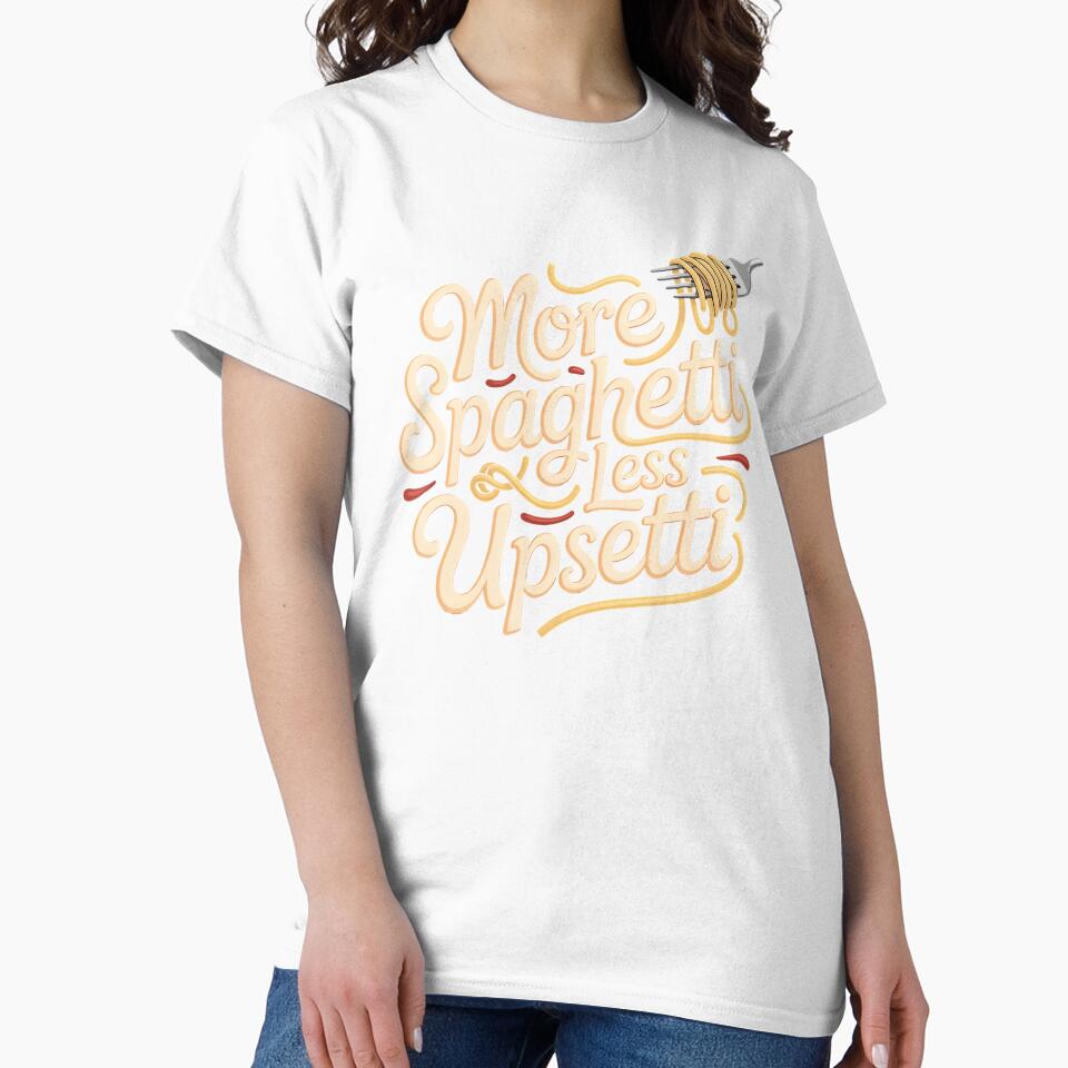 More Spaghetti Less Upsetti – Funny Pasta Lover Italian Food Art by Redgiant87x Unisex , , , Long Sleeve Tee