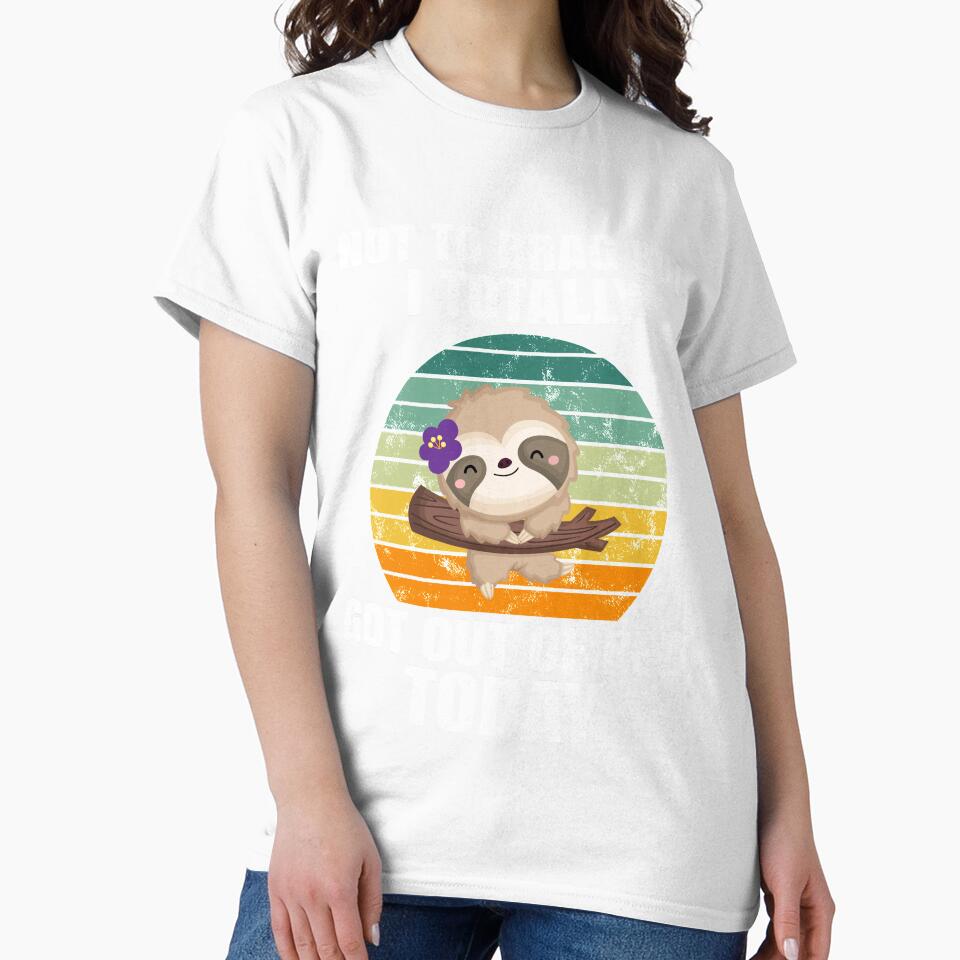 funny sloth, totally got out of bed today, retro vintage sloth, sloth meme by T-DESIGNEDZ Unisex , , , Long Sleeve Tee