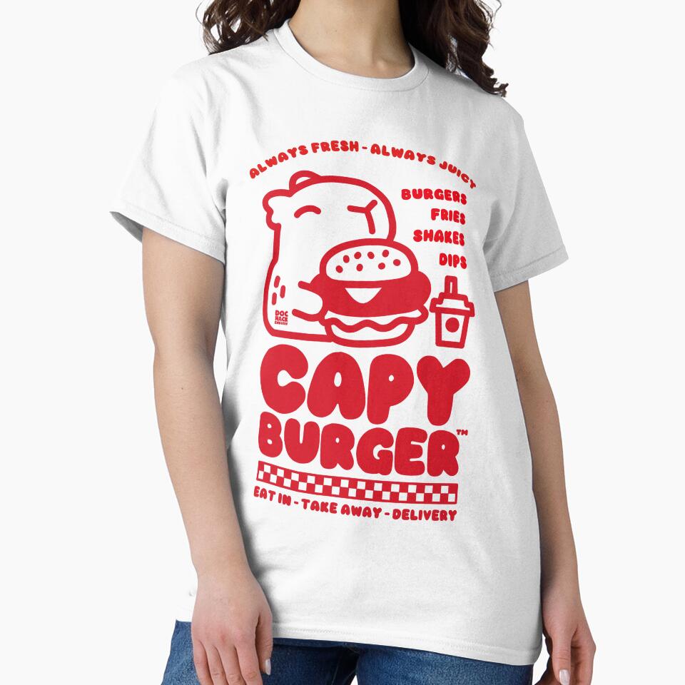 Capyburger (Light) by DocHackenbush Unisex , , , Long Sleeve Tee