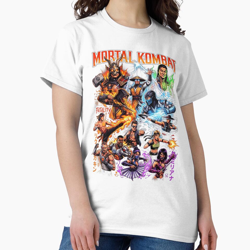 Mortal Kombat Fatality Retro Arcade Fighting Game Character by jinajinawoodood Unisex , , , Long Sleeve Tee