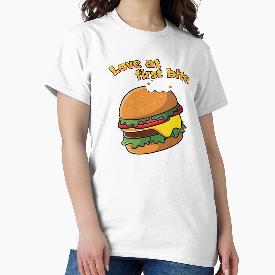 Love at first bite cheese burger by Donutlovers Unisex , , , Long Sleeve Tee