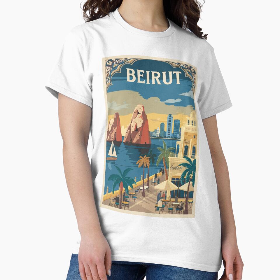 Beirut Vintage Travel Poster by TravelerRat Unisex , , , Long Sleeve Tee