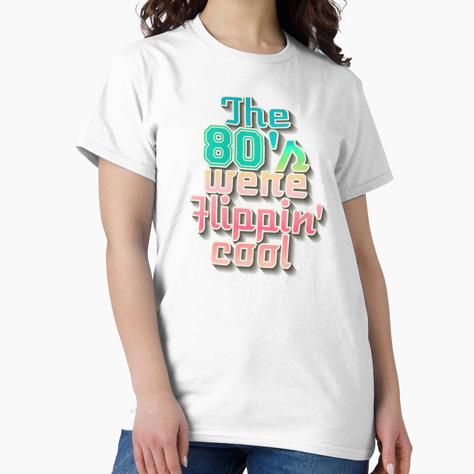 Pastel The 80's Were Flippin' Cool, Colorful Fun Retro Style Design by TrulyEpoque Unisex , , , Long Sleeve Tee