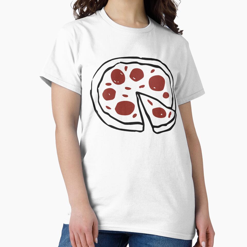 Italian Pizza Doodle – Black Line Art Illustration by EmeraldeaArt