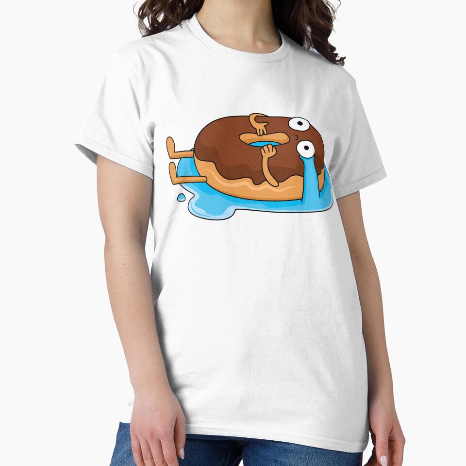 Crying Donut Chocolate Humor Kawaii Crying Donut Funny Food Gift by CLC54 Unisex , , , Long Sleeve Tee