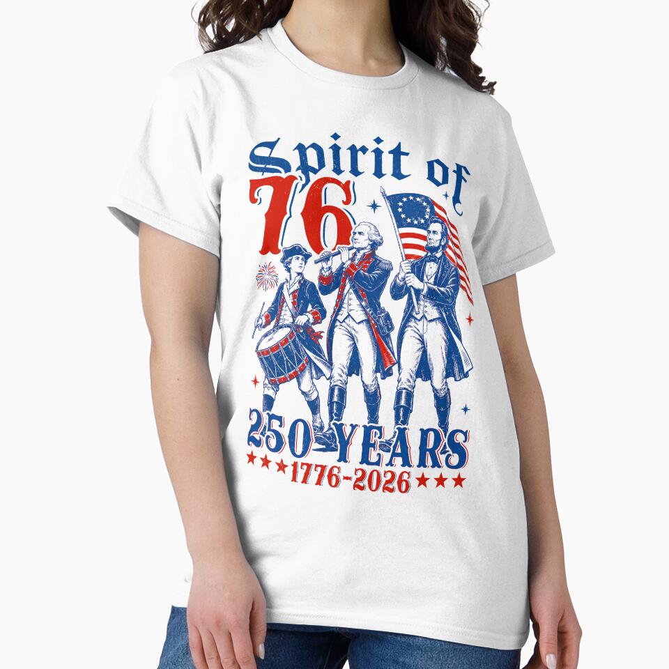 Patriotic Drummer Spirit of 76 America 250 Years of Freedom by elongatedjazz Unisex , , , Long Sleeve Tee