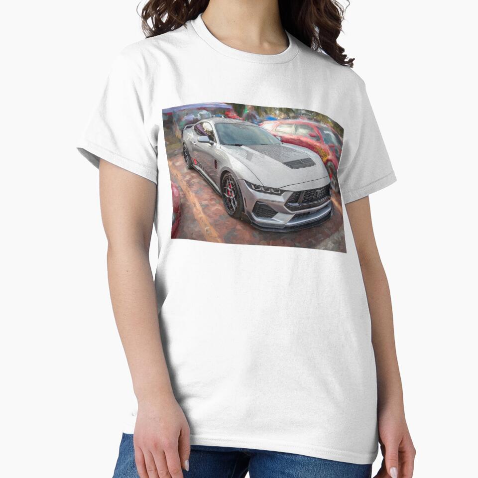2024 Silver Ford Mustang Premium VMP X129 by RichFrancoCars Unisex , , , Long Sleeve Tee