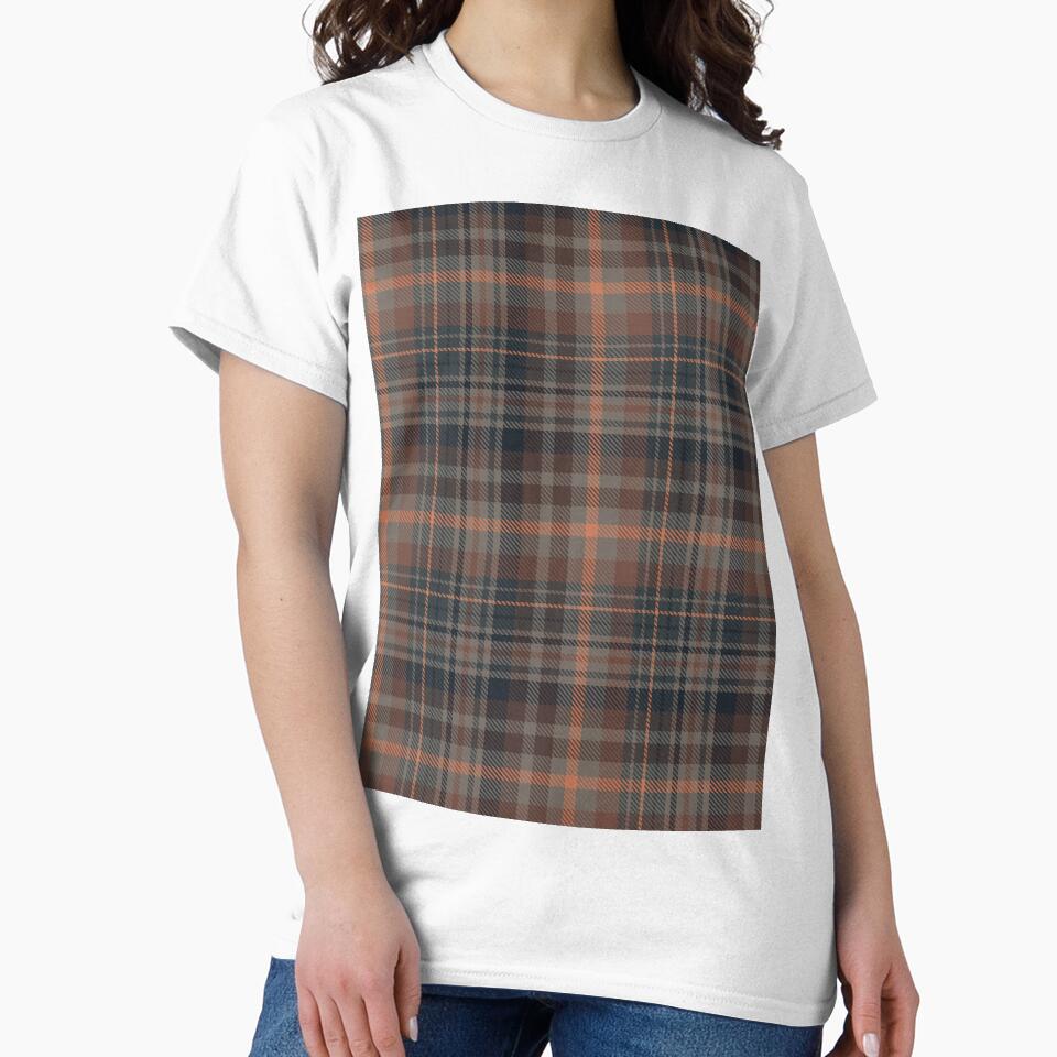 Dark Earth Woods Plaid Tartan Design by PatternTitan Unisex , , , Long Sleeve Tee