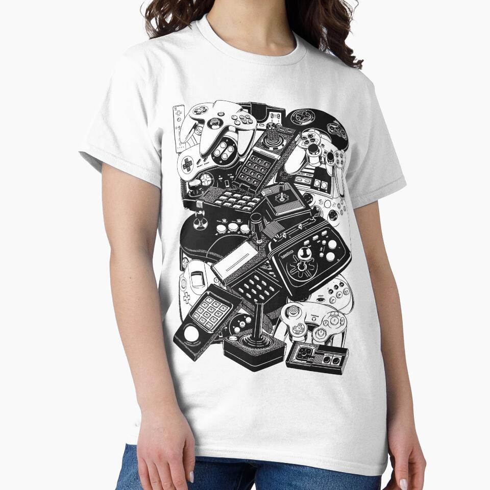 Retro Gaming Controllers by Fairyjam Unisex , , , Long Sleeve Tee