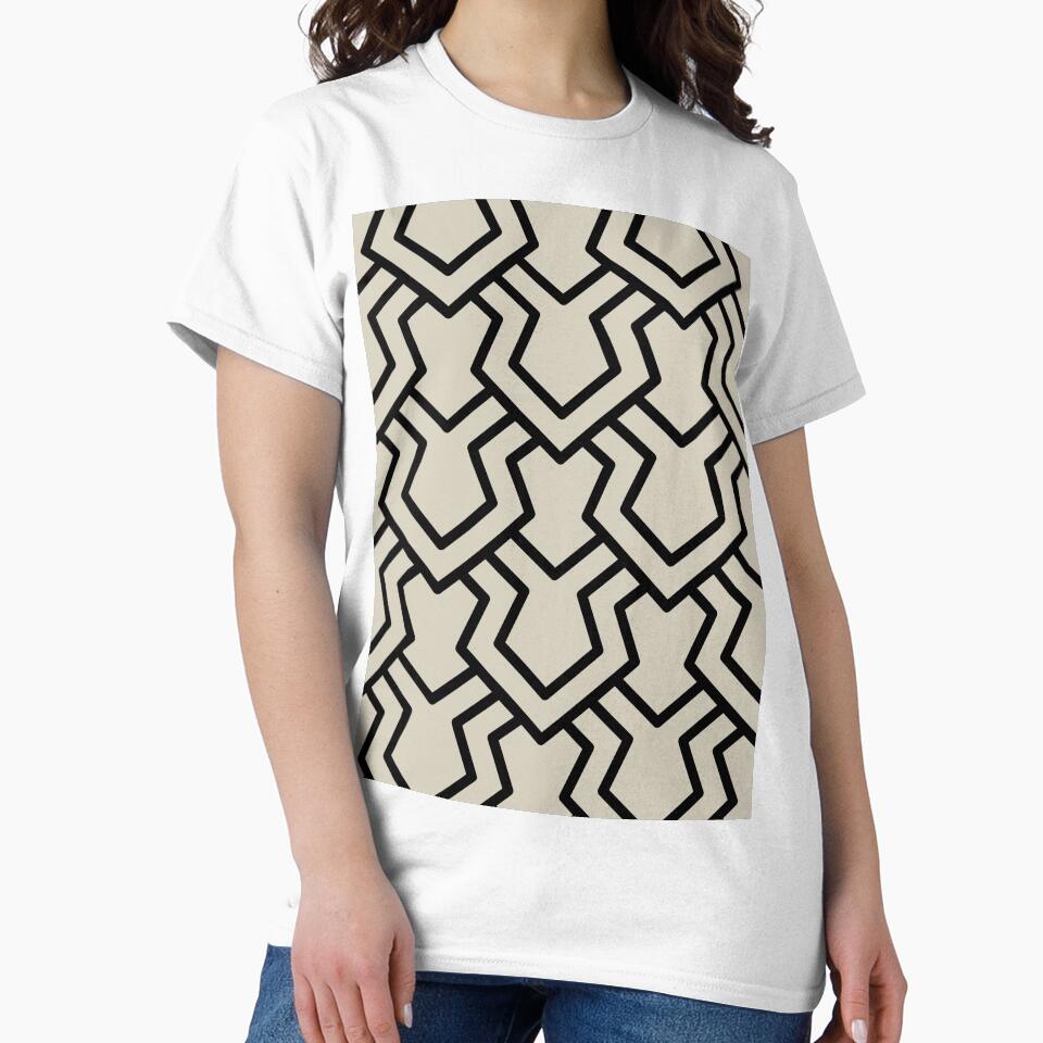 Black and Tan Tessellation Line Pattern 5 Pairs DE 2022 Popular Color Doric White DET641 by ColorOfTheYears