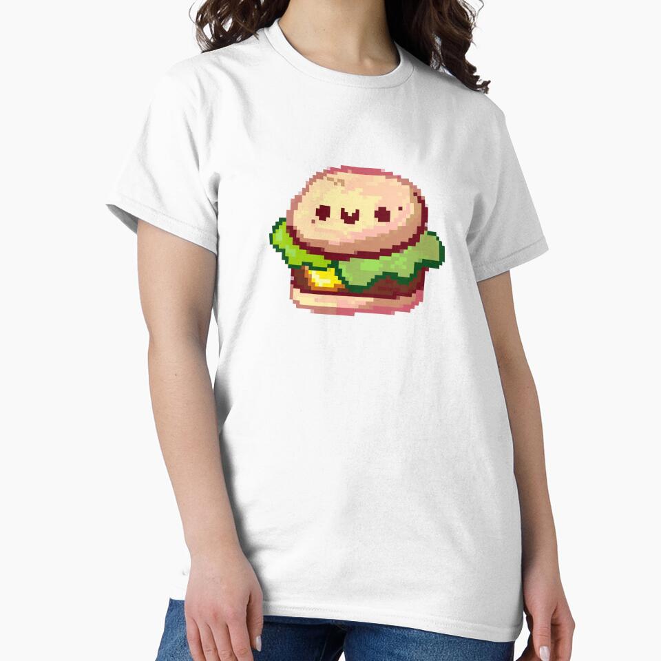 Pixel art Hamburger by Artofmayara Unisex , , , Long Sleeve Tee