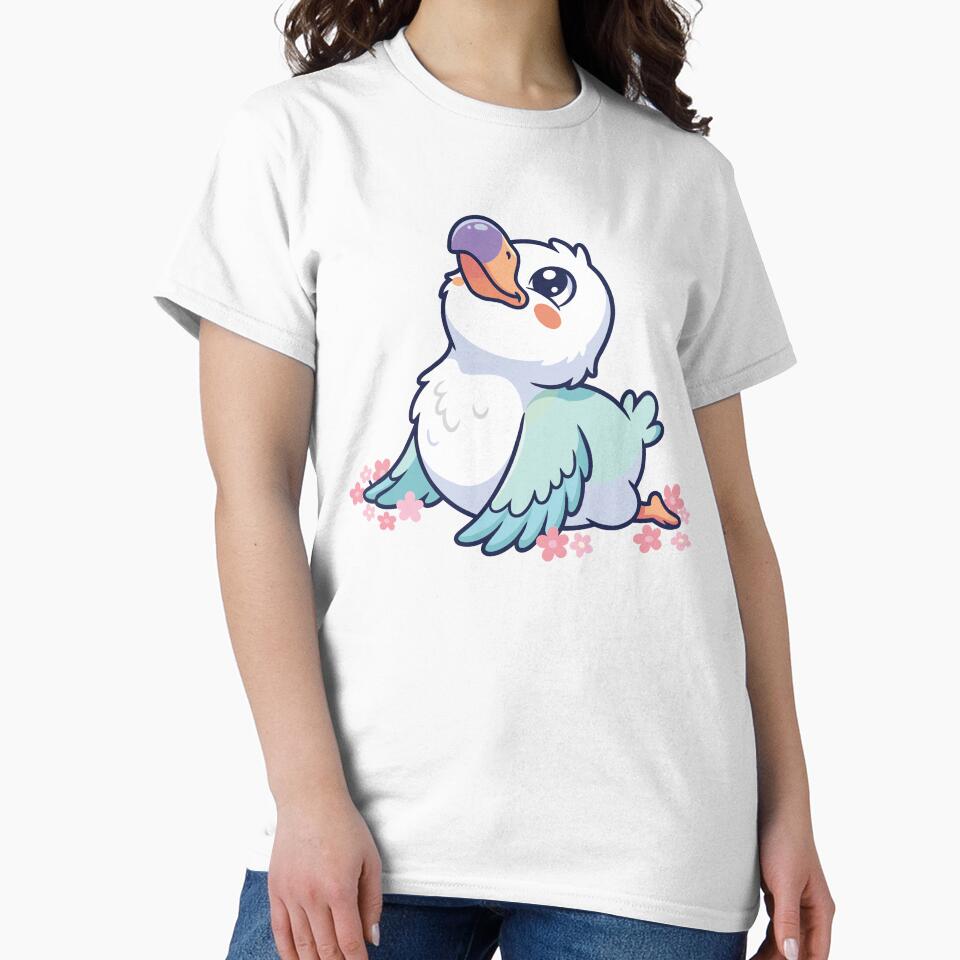 Kawaii Dodo Bird Cobra Pose — Bhujangasana Cherry Blossom Spring Yoga Gift by KawaiiStudioArt