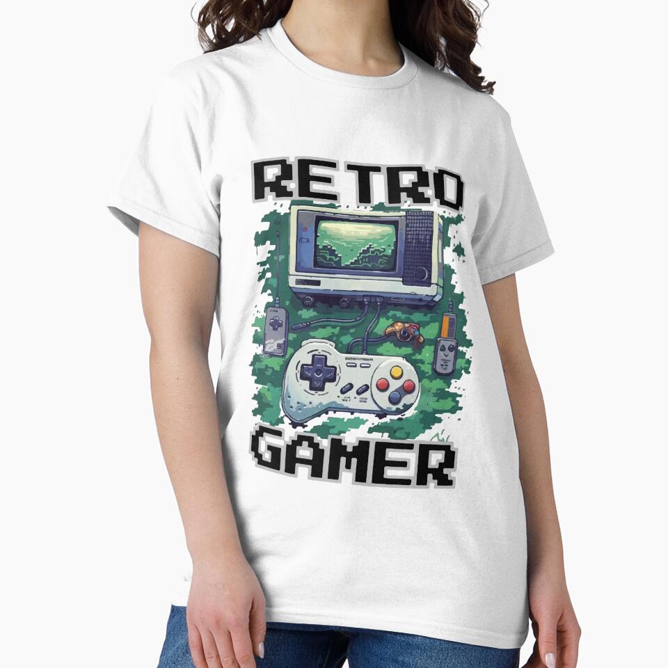 Old School Video Games – Retro Pixel Artwork | Retro Gamer Pixel Tee by Hussar08 Unisex , , , Long Sleeve Tee
