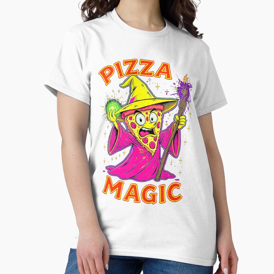 Pizza Magic Wizard Slice Funny Pizza Lover Gift by PixelQ Unisex , , , Long Sleeve Tee