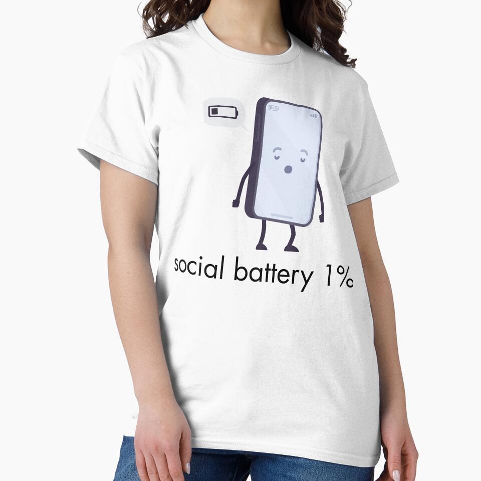 Low Battery: Please Do Not Interact by Cruzcuts Unisex , , , Long Sleeve Tee