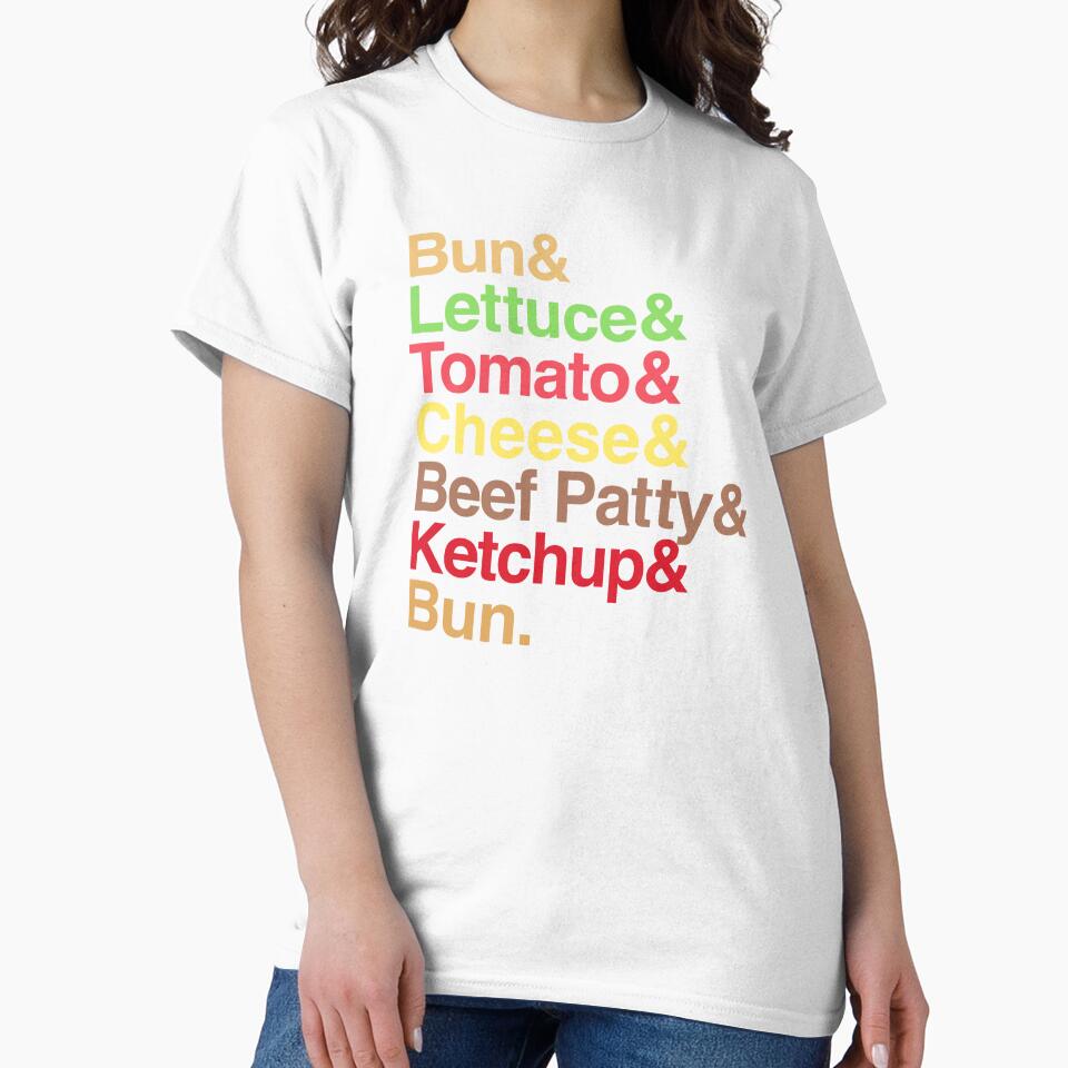 Burger Stack Funny Food Typography Humor by EthosWear Unisex , , , Long Sleeve Tee