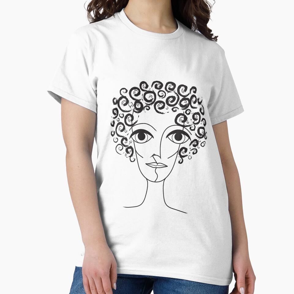 Curly Hair Beauty Line Art by ZoJovArt