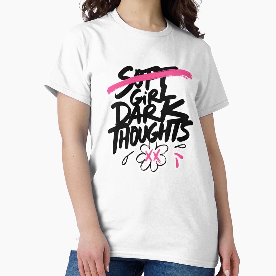 Soft Girl Dark Thoughts Aesthetic by IslandTyped Unisex , , , Long Sleeve Tee