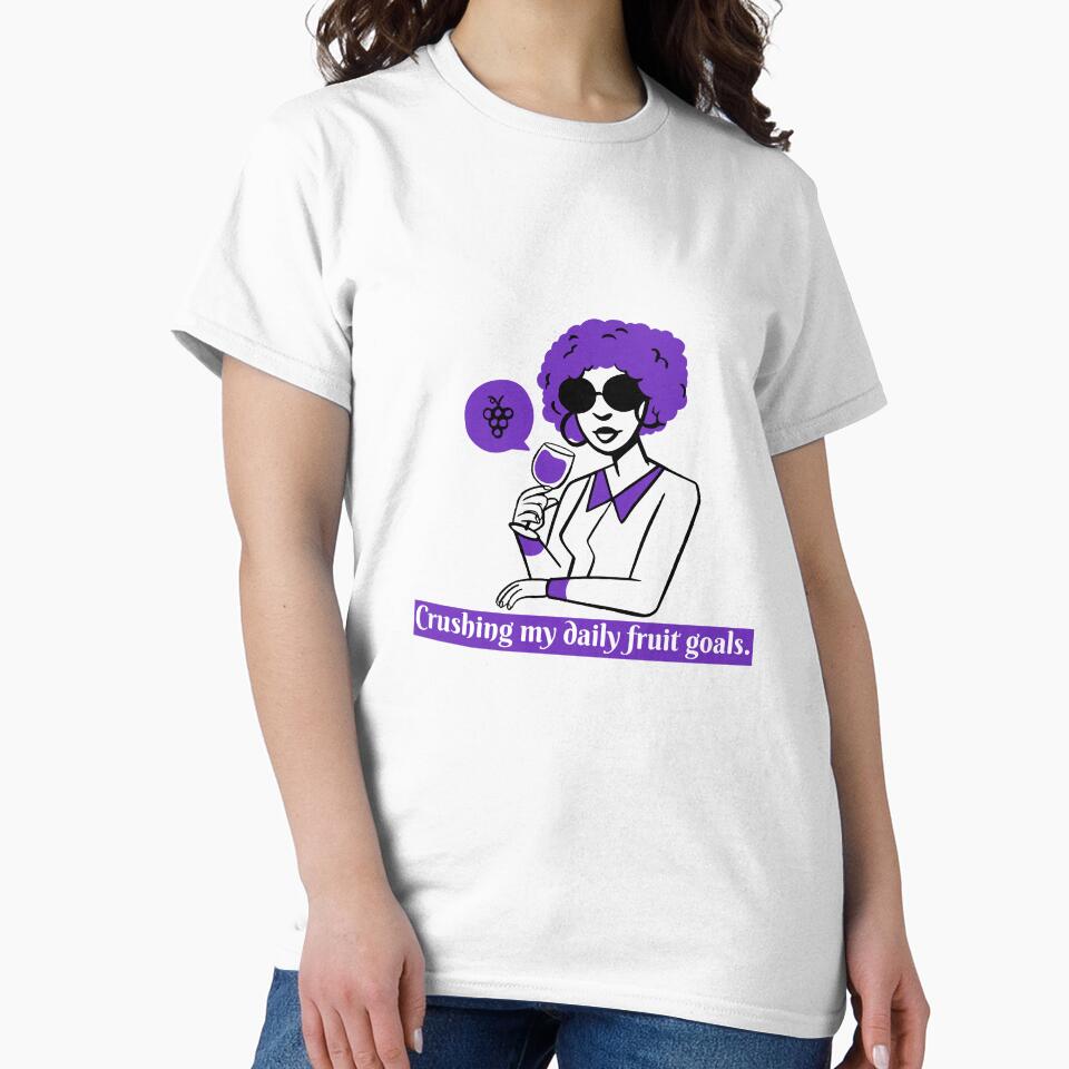 Crushing my daily fruit goals with wine by FireofJoy Unisex , , , Long Sleeve Tee