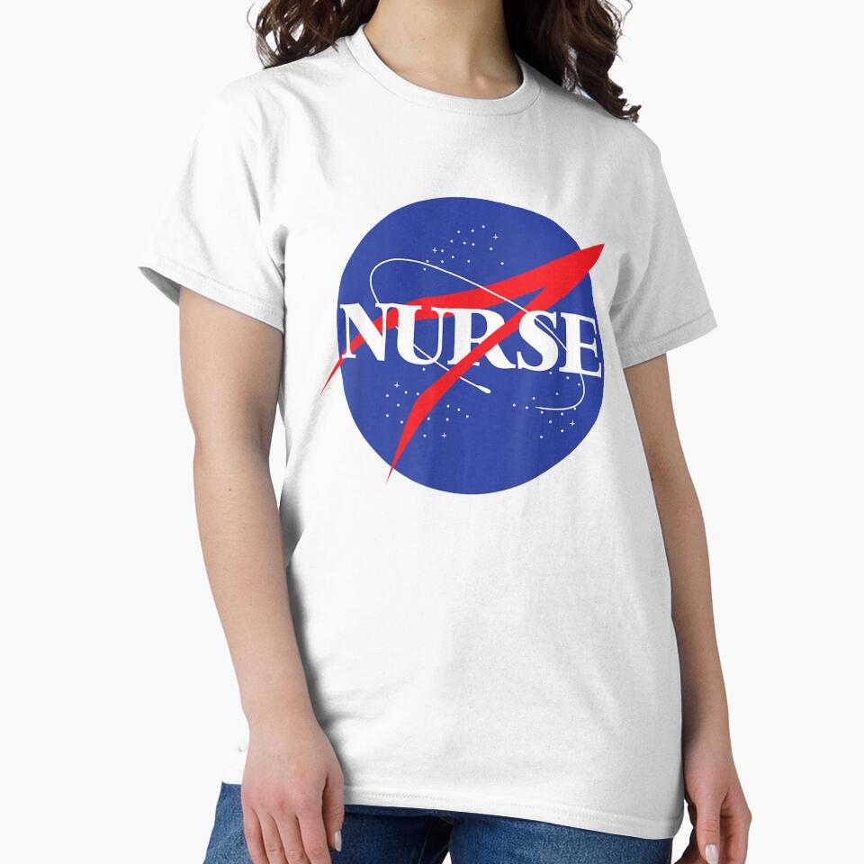 Nurse Astronaut Novelty Retro For Outer Space Nursing by shirleyfinley Unisex , , , Long Sleeve Tee