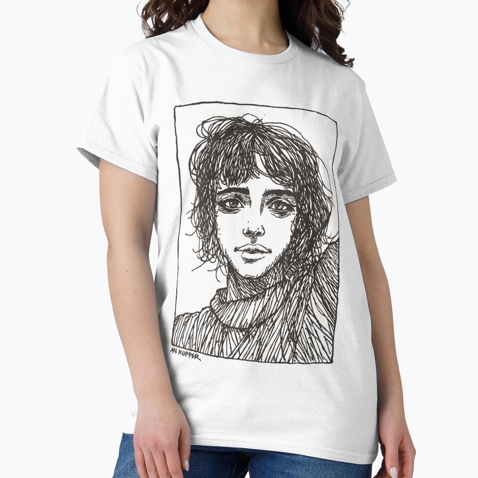 Dark Framed Portrait Sketch | Expressive Line Art Illustration by SoSpecialStore
