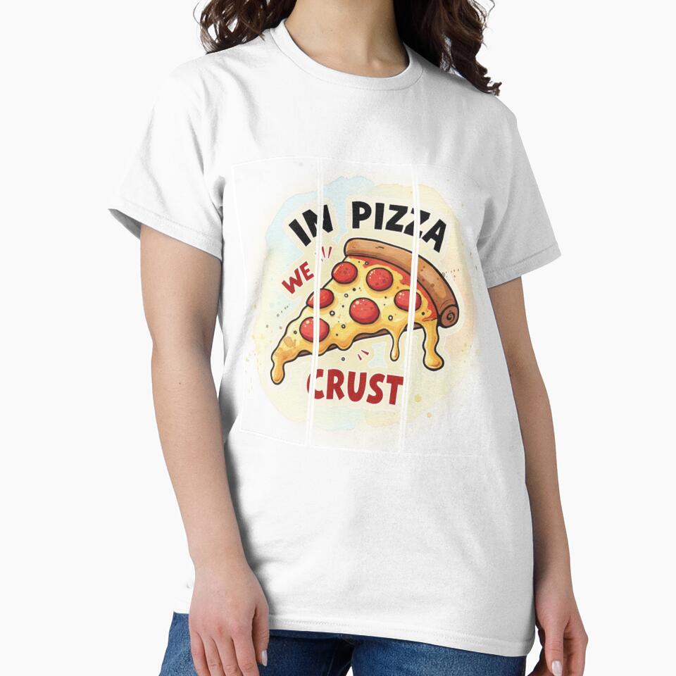 Funny Foodie Design- Cheesy Pizza Slice Illustration - Pepperoni Pizza by PriyaMagic Unisex , , , Long Sleeve Tee